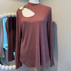 MAURICES cutout ribbed sweater size large long sleeves New with tags